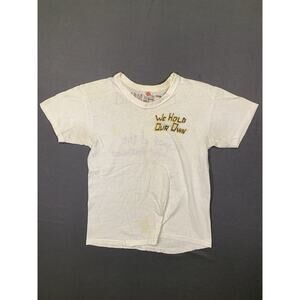 Tru Vtg 1960s Hanes T-Shirt (Small) Athletic Gym Stencil Graphic “MACHANAYIM”